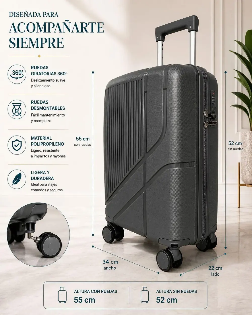 Maleta Carry-On Grafito