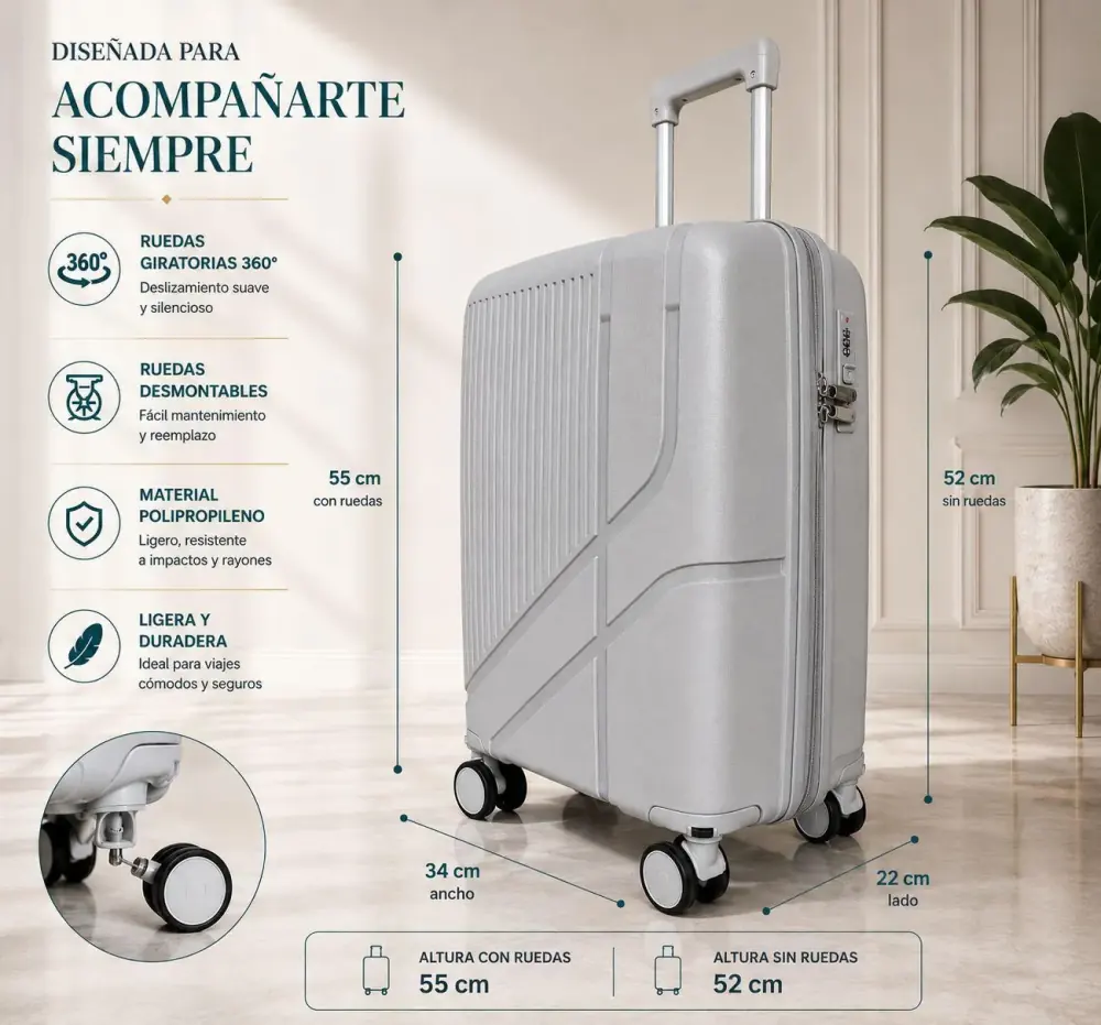 Maleta Carry-On Plata