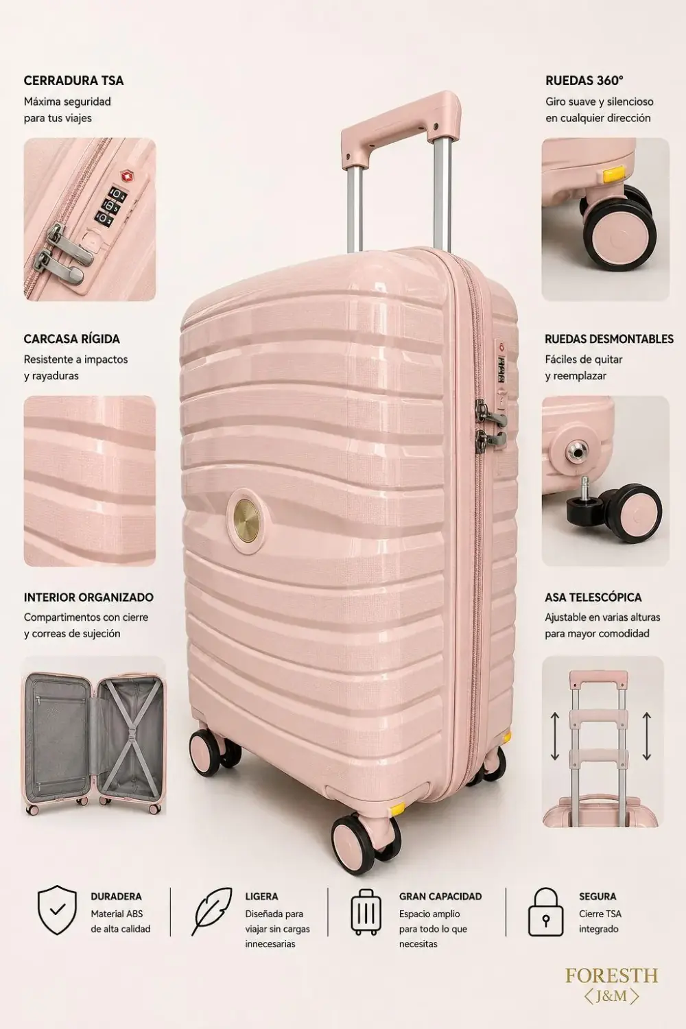 Maleta Carry-On Rosa
