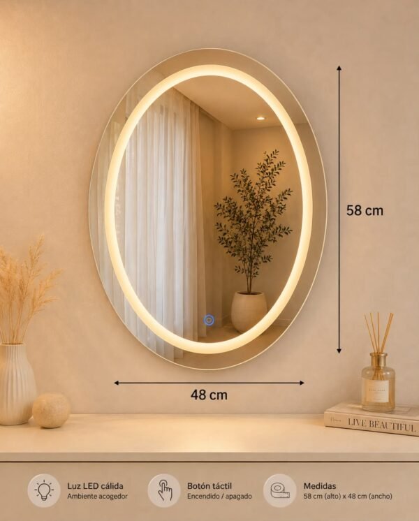 ESPEJO DE BAÑO OVALADO / REDONDO LED