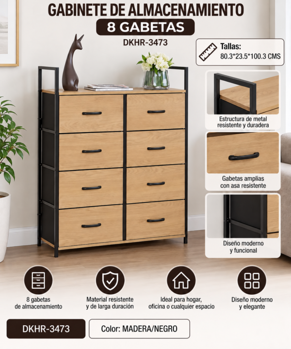 Gabinete de 8 gavetas